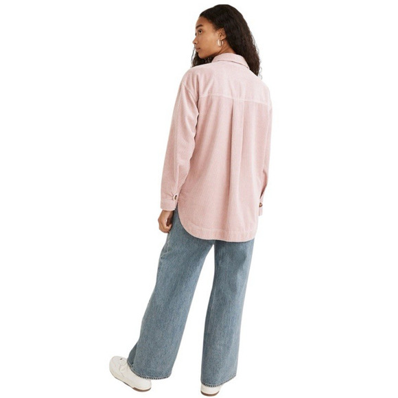 Madewell Oversized Corduroy Yorkway Shirt Jacket Size S Wisteria Dove Pink Fall - Picture 8 of 16